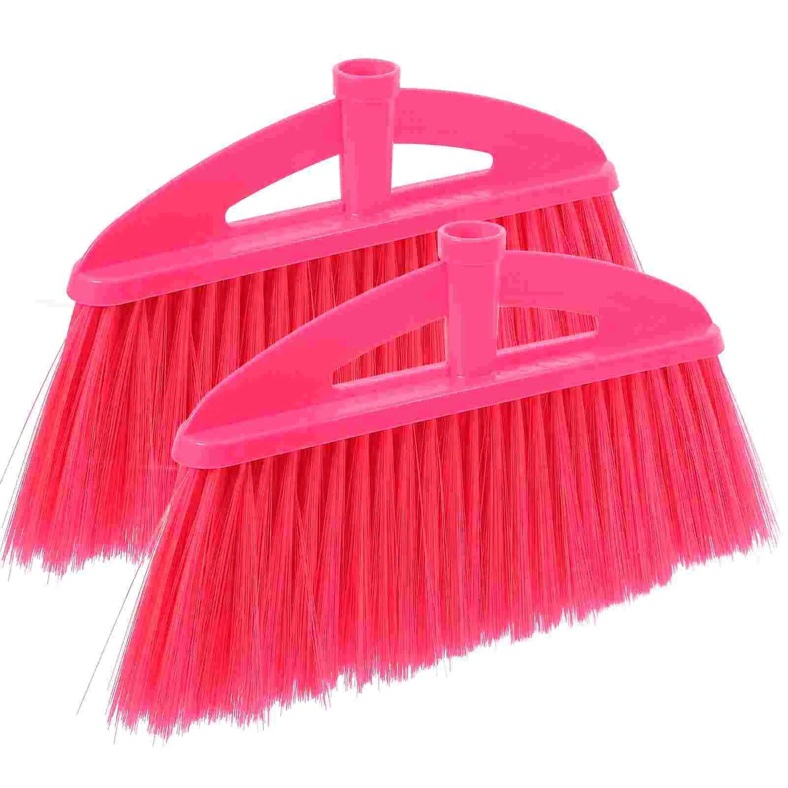 2 Pcs Plastic Broom Head Kitchen Miscanthus Parts Garage Cleaning Sweeper Heavy-duty Multi-faceted Accessories