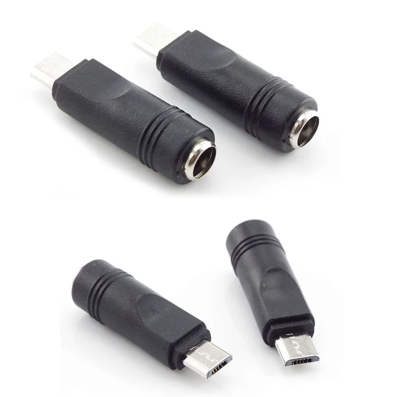 1pcs DC 5.5*2.1mm Female to Micro USB Male Plug Power Converter Jack Charger Adapter Connector for Laptop/Tablet/Mobile Phone