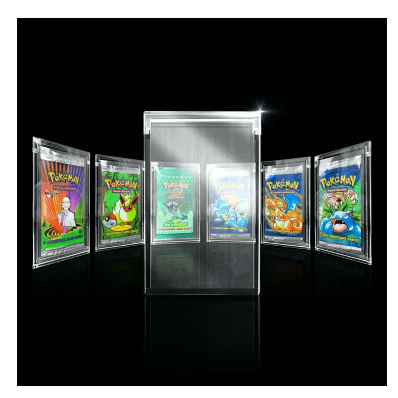 

Clear Acrylic Booster Card Pack Frame Display Closure case Acrylic Display Trading Cards Booster Packs Protector for pokemonbox