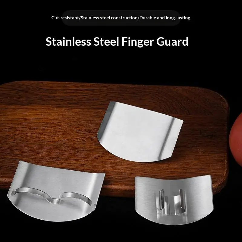 

Stainless Steel Finger Protector Safe Anti-Cut Vegetable Chopping Guard for Home Kitchen Daily Meal Prep Chefs
