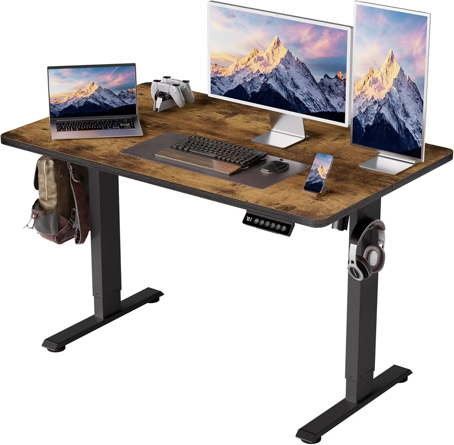 

Standing Desk Electric Adjustable Computer Desk-Stand up Desk Office Gaming Home Office Memory Desks 48x24 inches Black Frame
