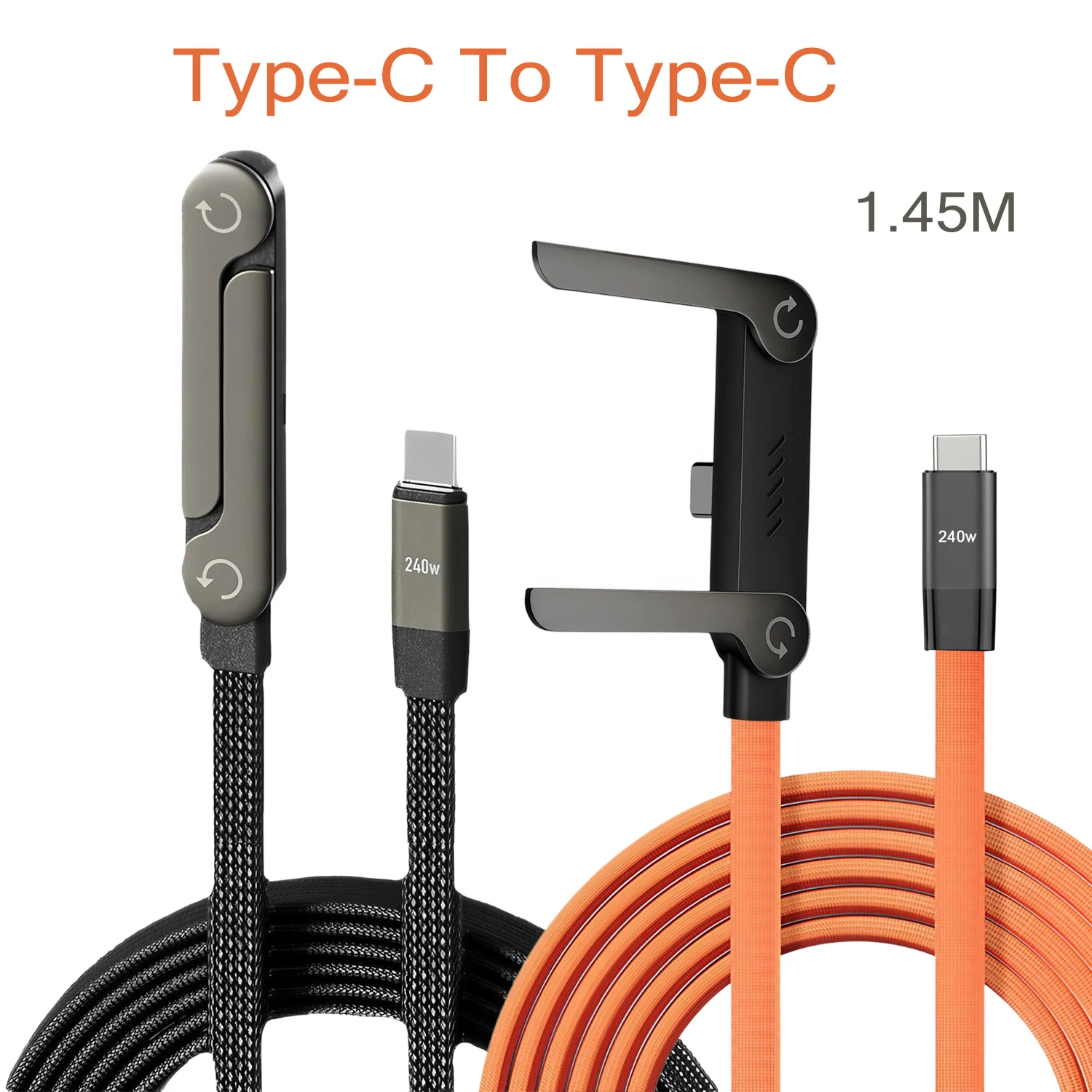 240W Bracket Data Cable, Fast Charging, Compatible with iPhone, Foldable Mobile for Samsung OnePlus Game Elbow Charging Cable