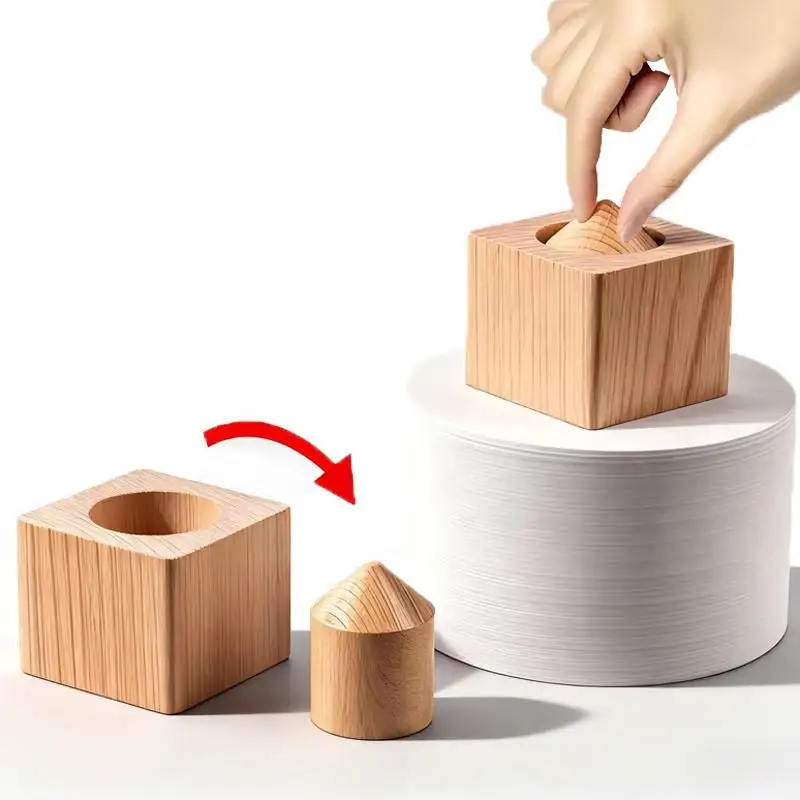 Wooden Wisdom Building Blocks Educational Montessori Puzzle Toy 1PCS Non-Toxic Safe for Toddlers Preschool Learning Gift
