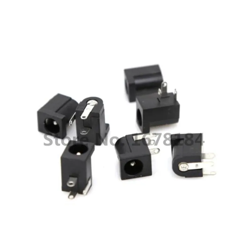 100Pcs DC-005 Black DC Power Jack Socket Connector DC005 5.5*2.1mm 2.1 Socket Round The Needle