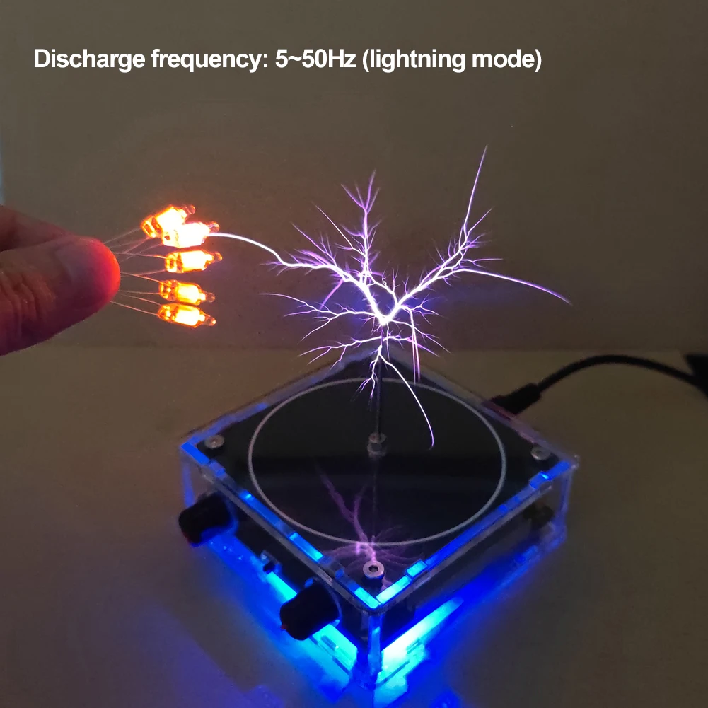 Music for Tesla Coil Speaker Wireless Transmission Palm for Tesla Coil Bluetooth-Compatible Voltage Pulse Electric Arc Generator