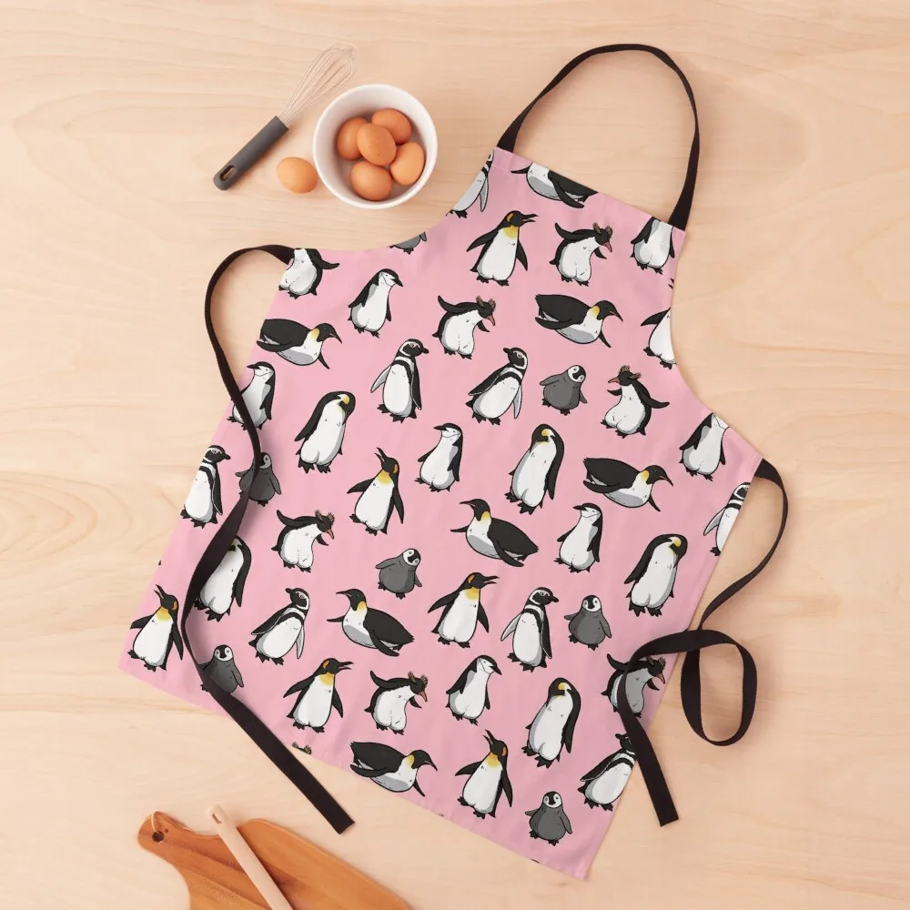 

Cute Penguin Pattern (Pink Variant) Apron Waterproof women Kitchen Women Apron
