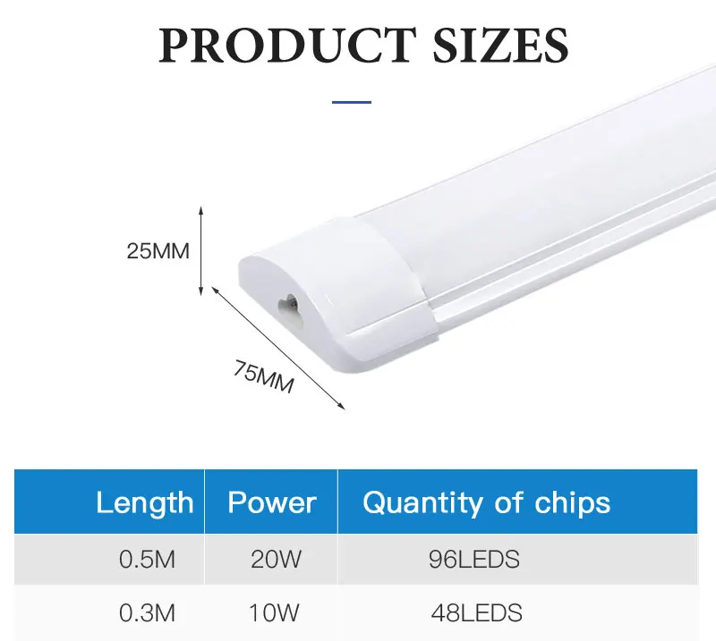 Indoor Hause LED Lampe Rohr Hohe Helligkeit 90/120 cm Linear Lichter Bar 220 v Beleuchtung Birne Für Schlafzimmer küche Schrank Lampen Streifen – Detail 4