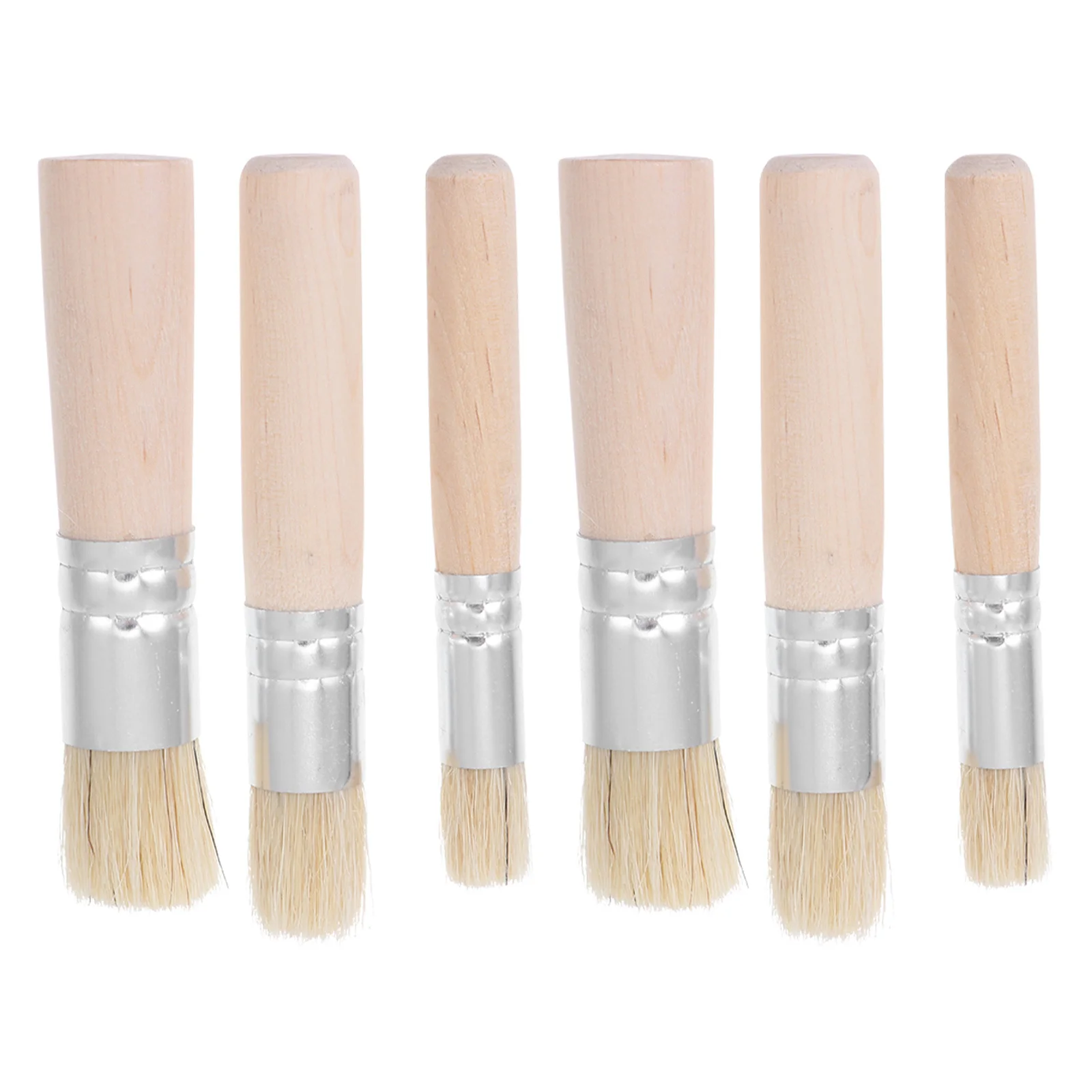 

6Pcs Detail Paint Brushes Set Pig Bristle Brushes for Stenciling Art Painting on Various Surfaces Ideal for Indoor Outdoor