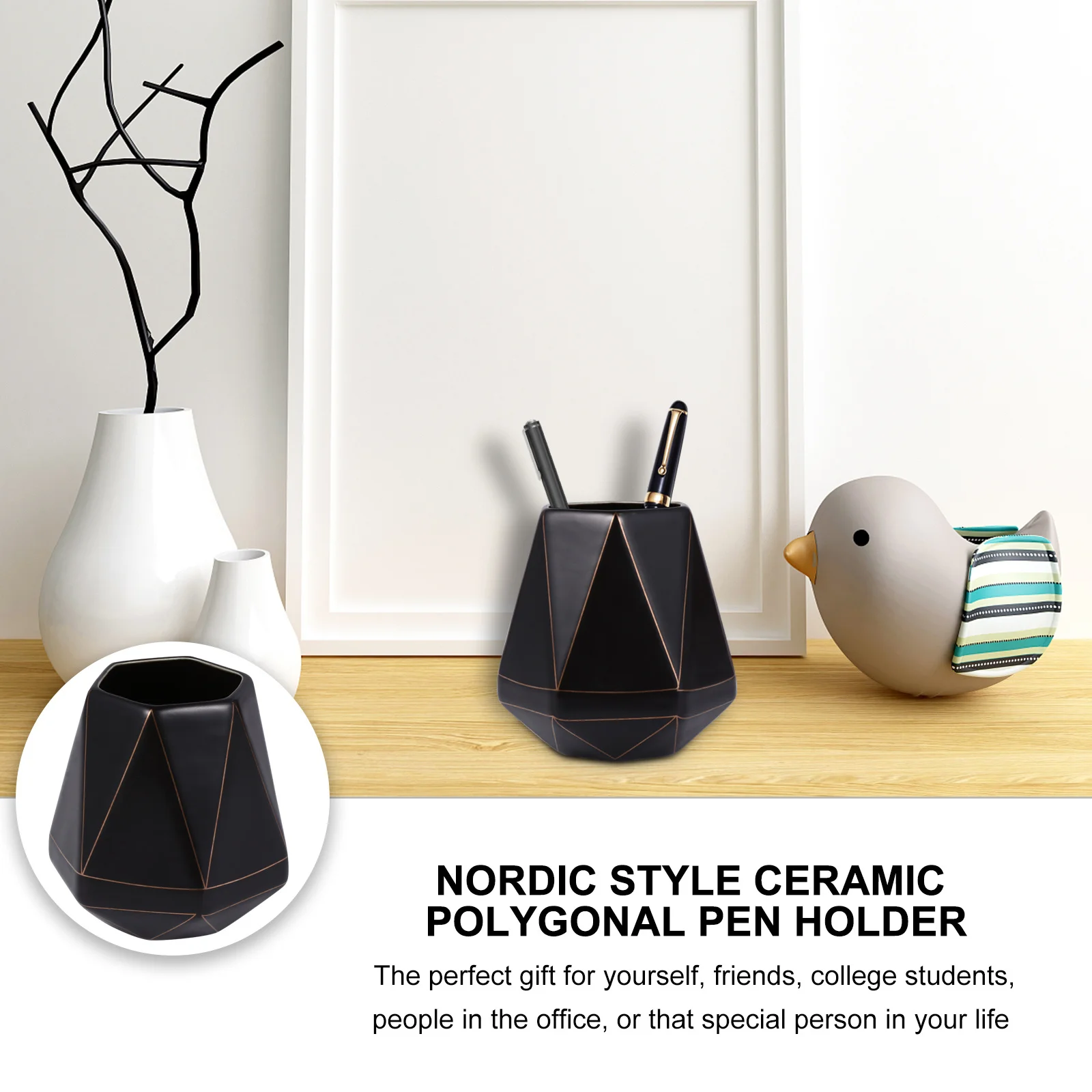 

Pencil Holder Desktop Organizer​​​​​​​ Ceramic Brush Creative Container