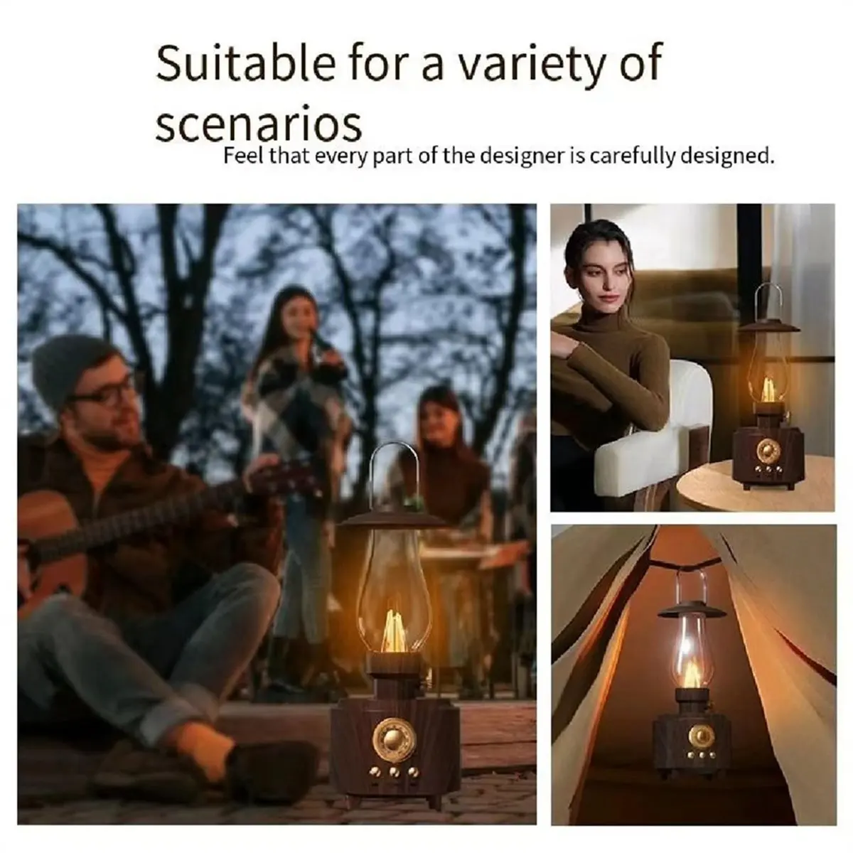 【dt56】クラシックbluetoothスピーカー、雰囲気照明機能付き、迫力のあるサウンド、音楽プレーヤー、tfカード、usb、aux対応、家庭用スピーカー
