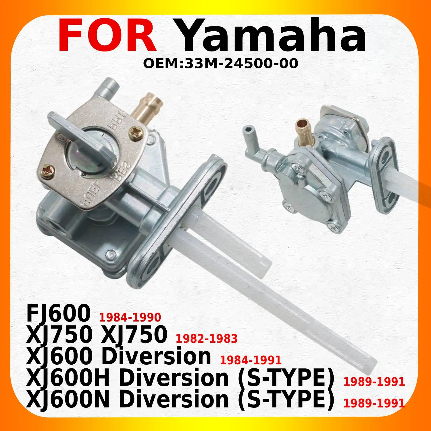 For Yamaha FJ600 / XJ750 / FJ600 / XJ600 XJ600H XJ600N Diversion (S-TYPE) Motorcycle Fuel Petcock Switch OEM:33M-24500-00