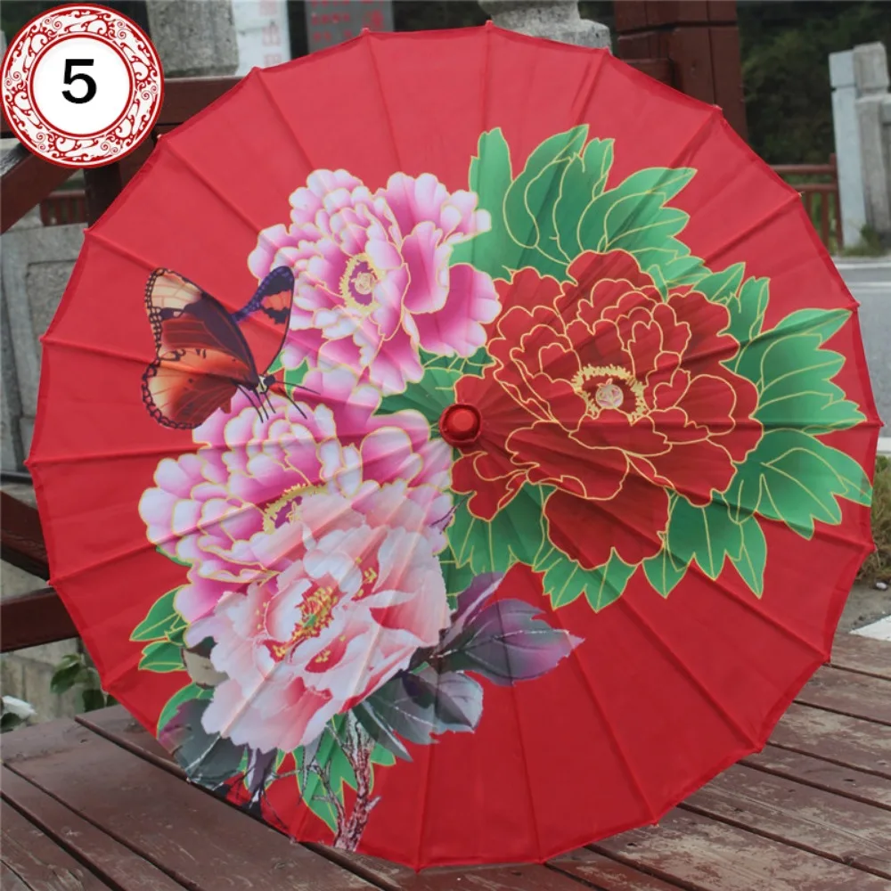 ร่มแต่งงานโบราณจีนทำจากกระดาษเคลือบน้ำมัน ขนาด 56 ซม. ลายมังกรและหงส์ ร่มตกแต่ง 10 สี