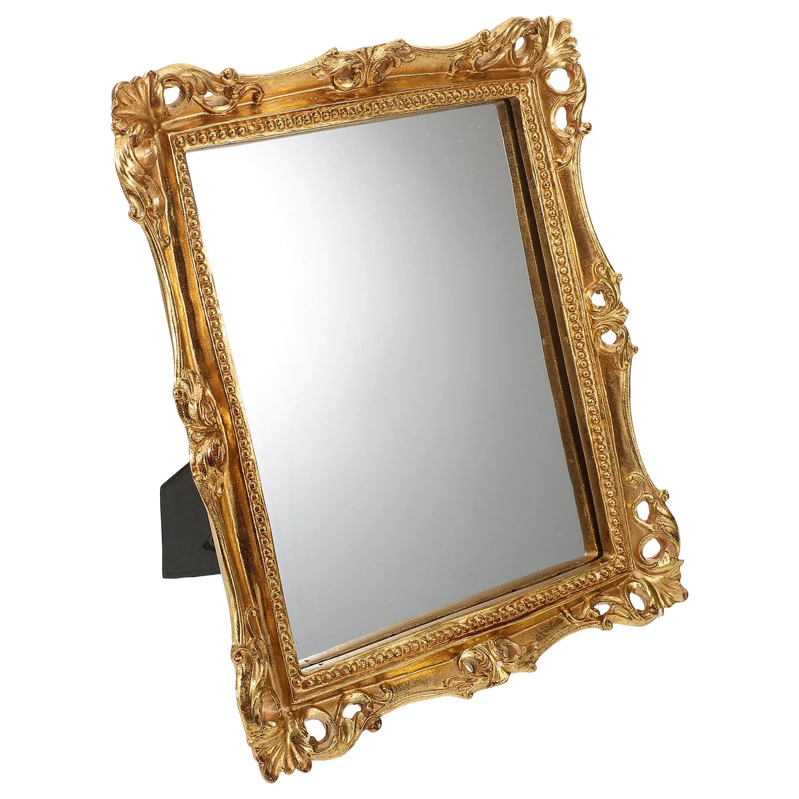 

Hanging Makeup Wall-Mounted Resin Bathroom Bedroom Decor Wall Decorative Hairdressing Mirror Punch-Free Wall Hanging