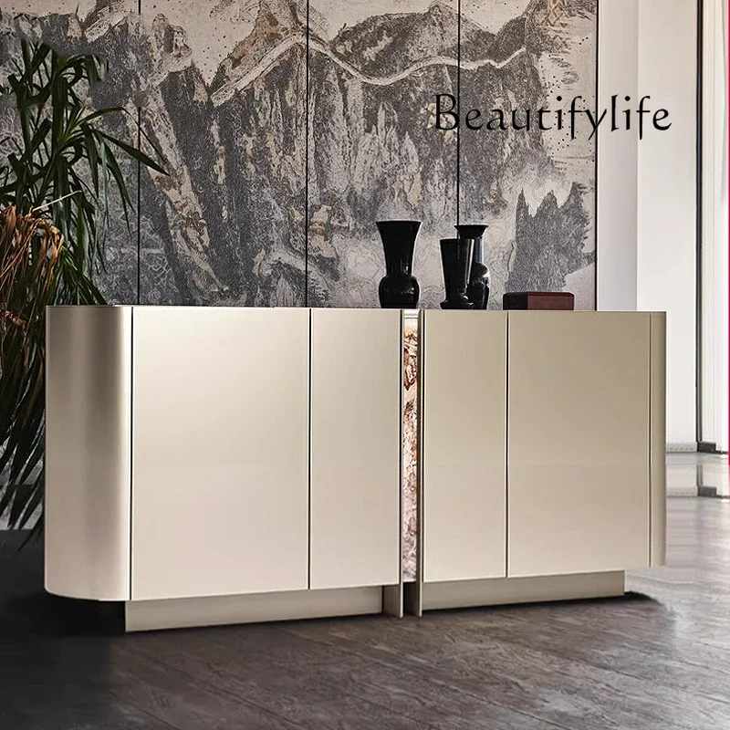 BJ Italian Light Luxury Dining Side Cabinet Modern Simple Decorative Cabinet Living Room Entrance Cabinet Villa Furniture