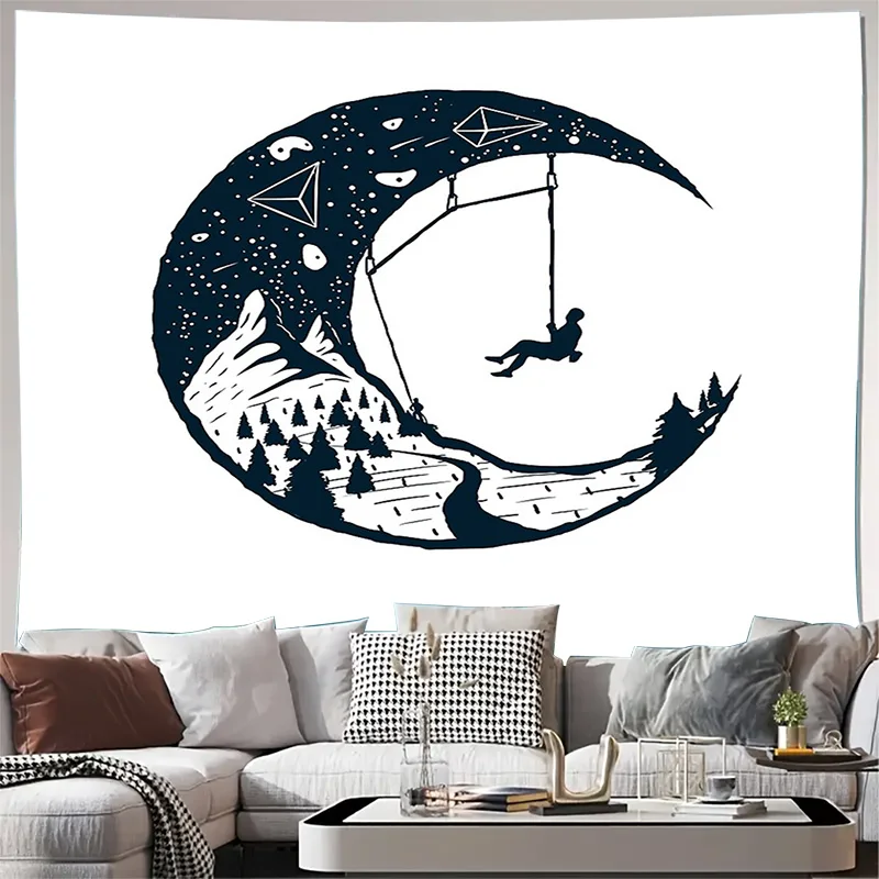 

Галактика Гобелен Космическая Вселенная Небесная Луна Звезды Ночное Небо Настенный Декор Дома Спальня Общежитие Комната Эстетическое Настенное Искусство