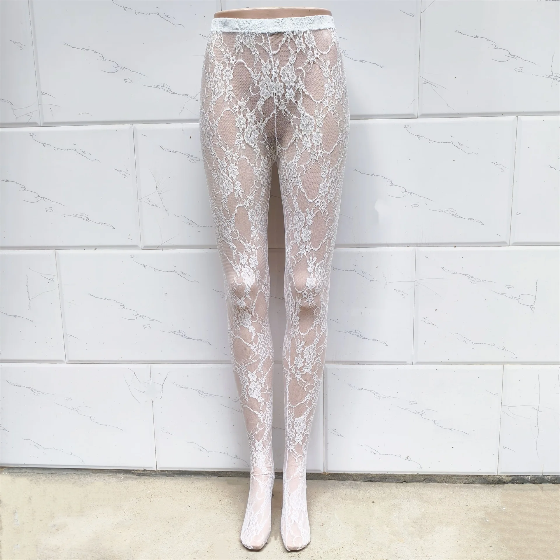 2026 Summer Fashion Floral Rose Crochet Lace Pantyhose High Stretch Mesh Leggings Slim Fit Sexy Sheer Hosiery Outerwear Trendy