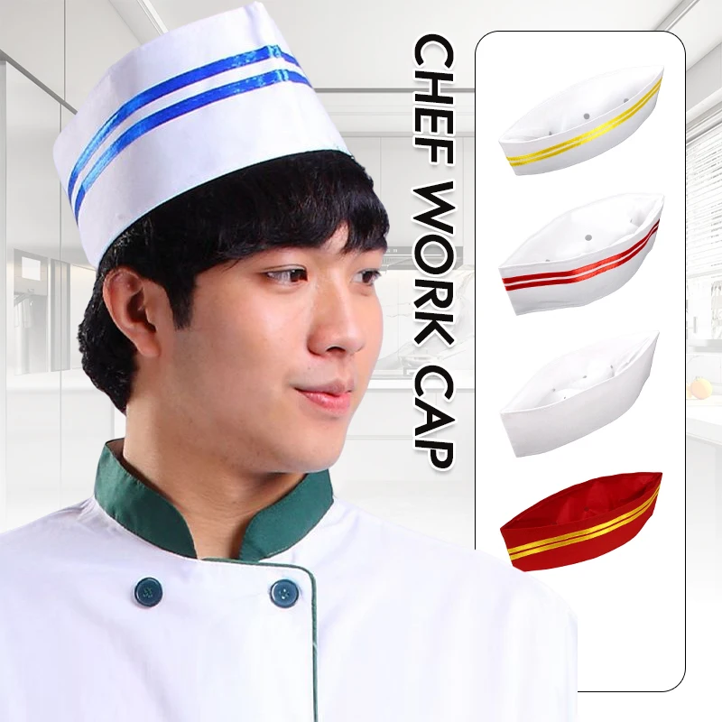 10 Pcs Chef Hat Restaurant Kitchen Cook Hats Hotel Cafes Waiter Cap Cooking Caps Waiter Boat Hat Catering Services Accessories