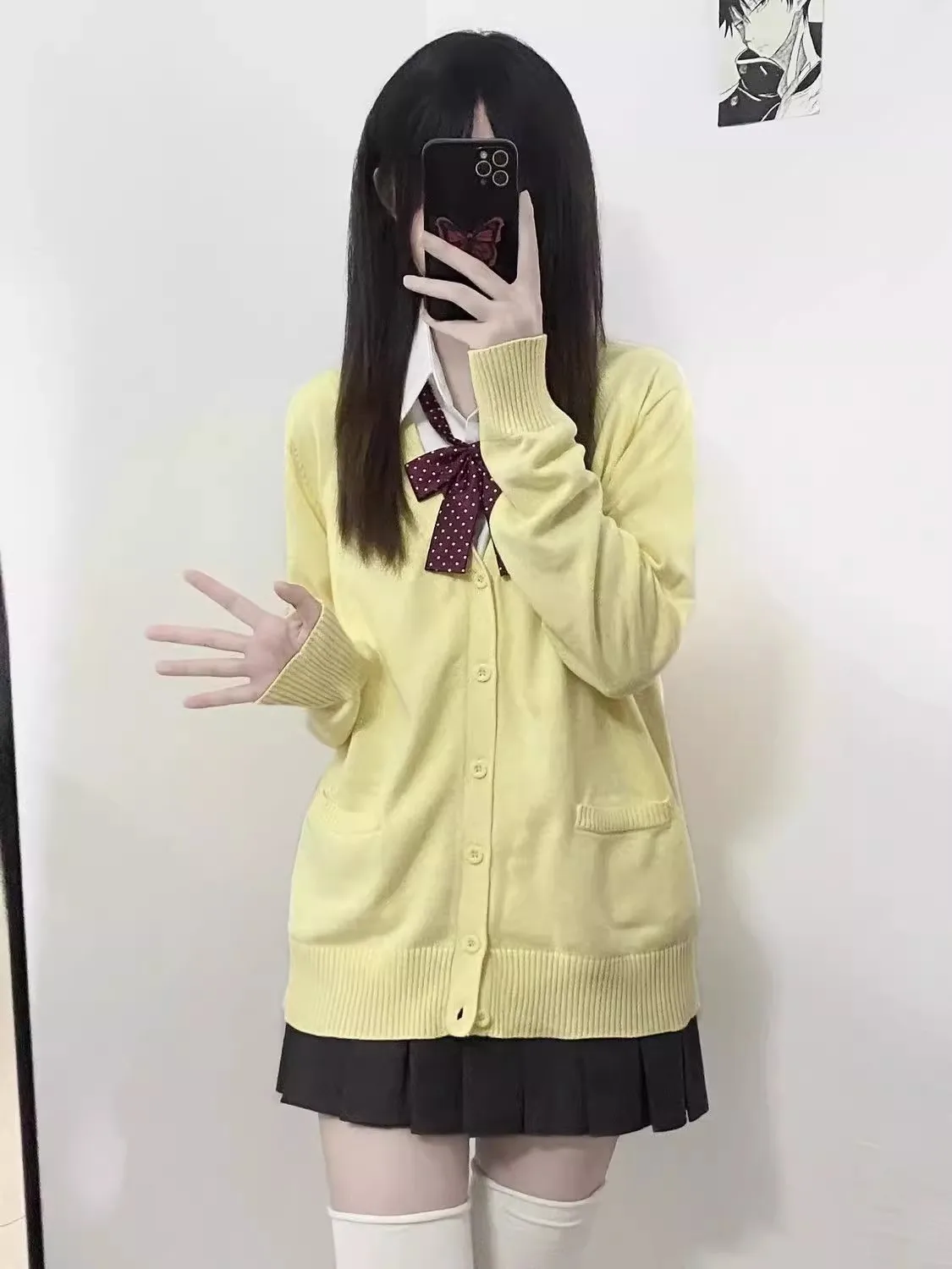 Yellow cardigan