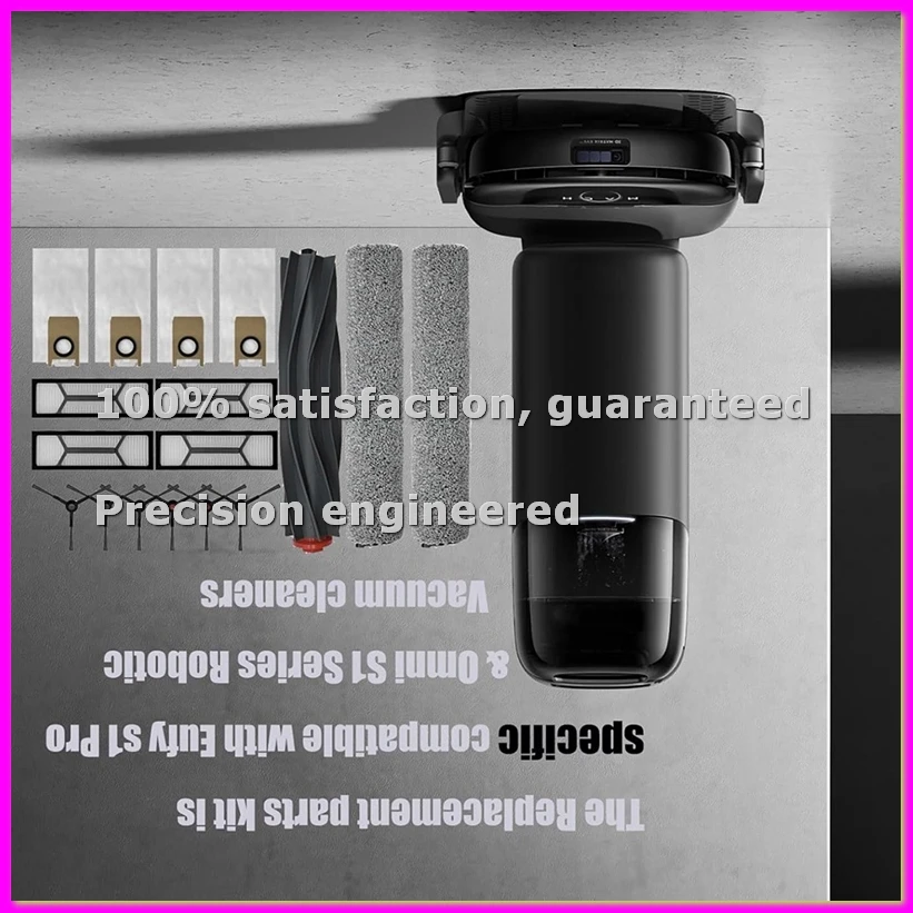 S1 Pro Replacement Parts Accessories Vacuum:Main Brush X1,Side Brush X6, Washable Filter X4, Dust Bag X4, Rolling Mop X3-AD23