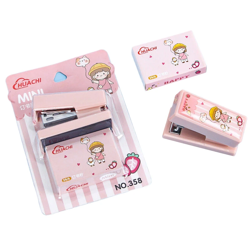 Cartoon Nietmachine Mini Kleine Set Schattige Student Briefpapier Multi-Functionele Bindmachine Nagel Test Papier Nietmachine