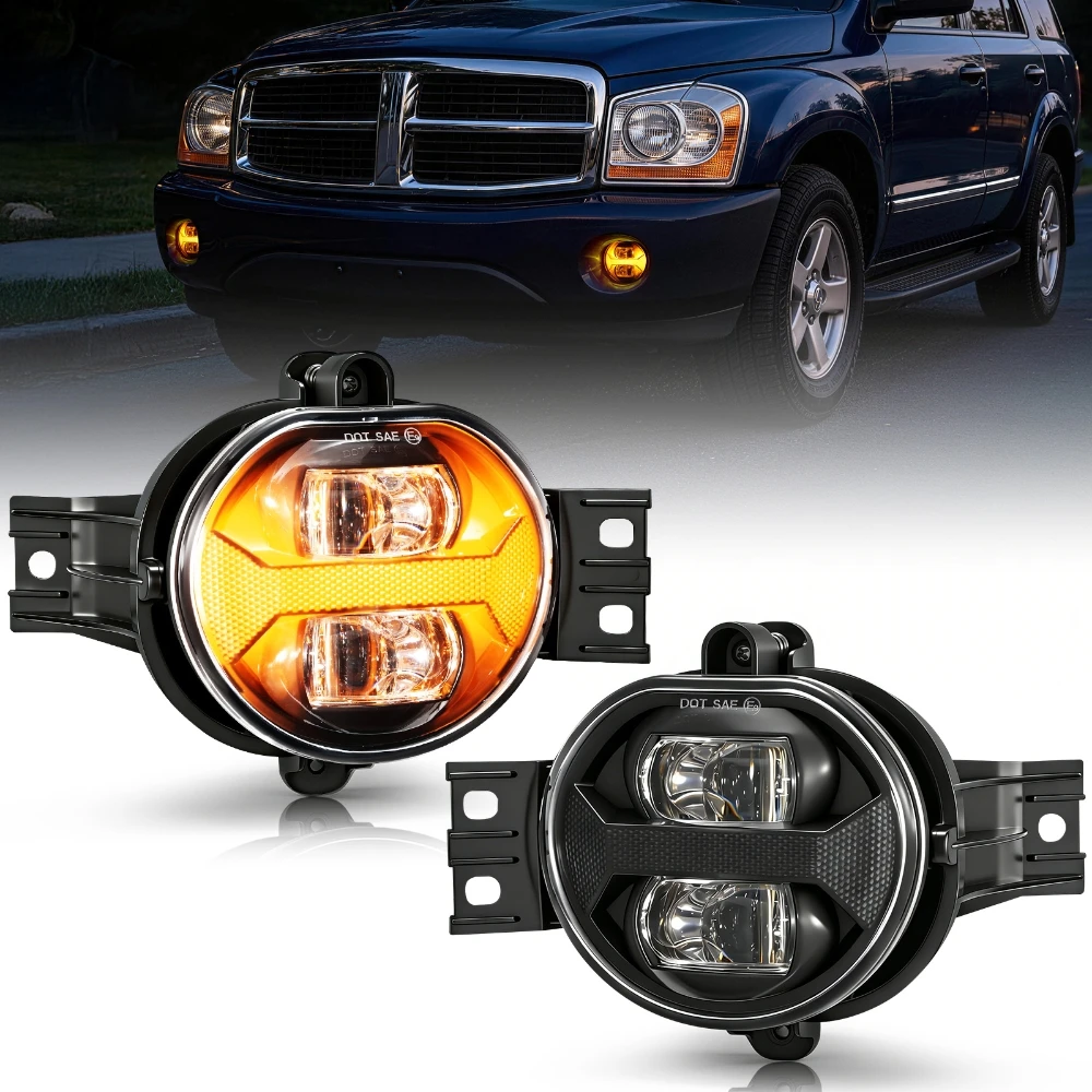 Led Fog Lights with Daytime Running Light DRL for Dodge Ram 1500 2002-2008, Ram 2500 3500 2003-2009, Durango Truck 2004-2006