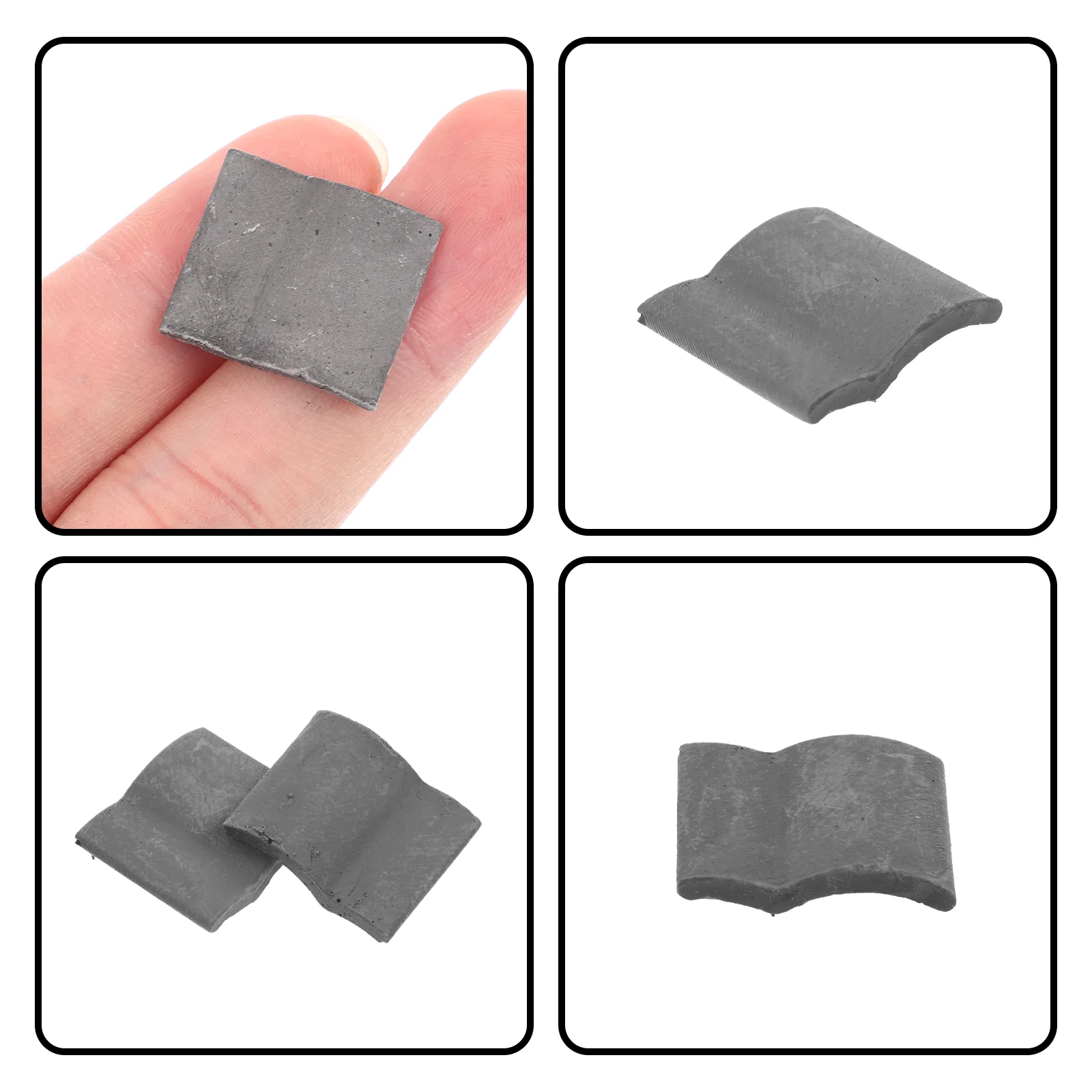 50 Pcs Mini Bricks Roof Tiles Props Toys DIY Layout Decors Miniature Lifelike Small Clay Sand Table Model Child