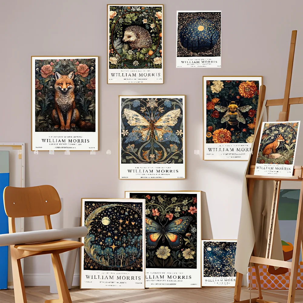 

Neutral William Morris Anime Posters Sticky HD Quality Wall Art Retro Posters For Home Kawaii Room Decor