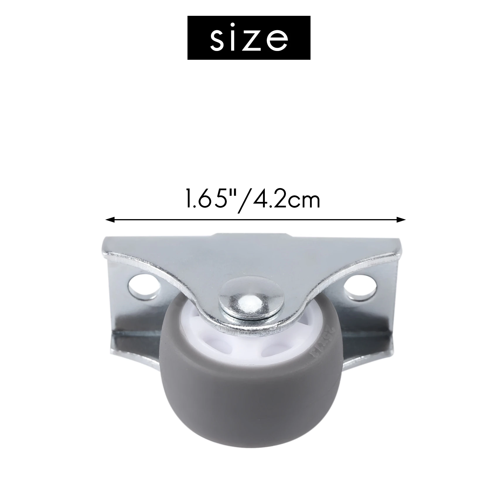 8PCS TPE Caster Wheels Duty Fixed Casters with Rigid Non-Swivel Base Ball Bearing Trolley Wheels Top Plate 1 Inch
