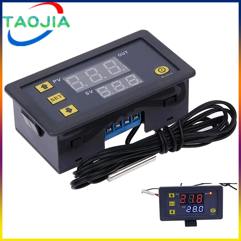 W3230 12V 24V AC110-220V Probe line 20A Digital Temperature Control LED Display Thermostat With Heat/Cooling Control Instrument