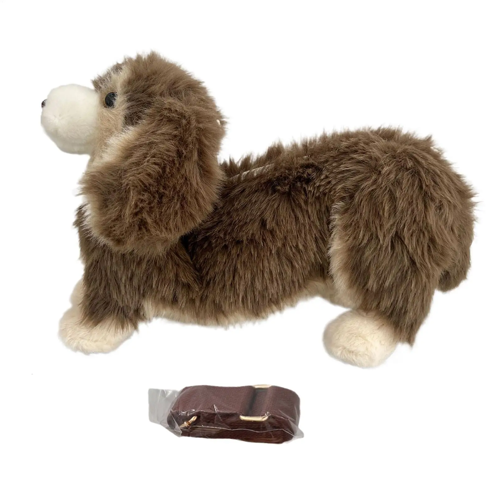 Plush Bag Dog Shape Wallet Plush Shoulder Bag Toy Realistic for Kids Boys Girls School Travel Women Coin Halloween Plush toy bag