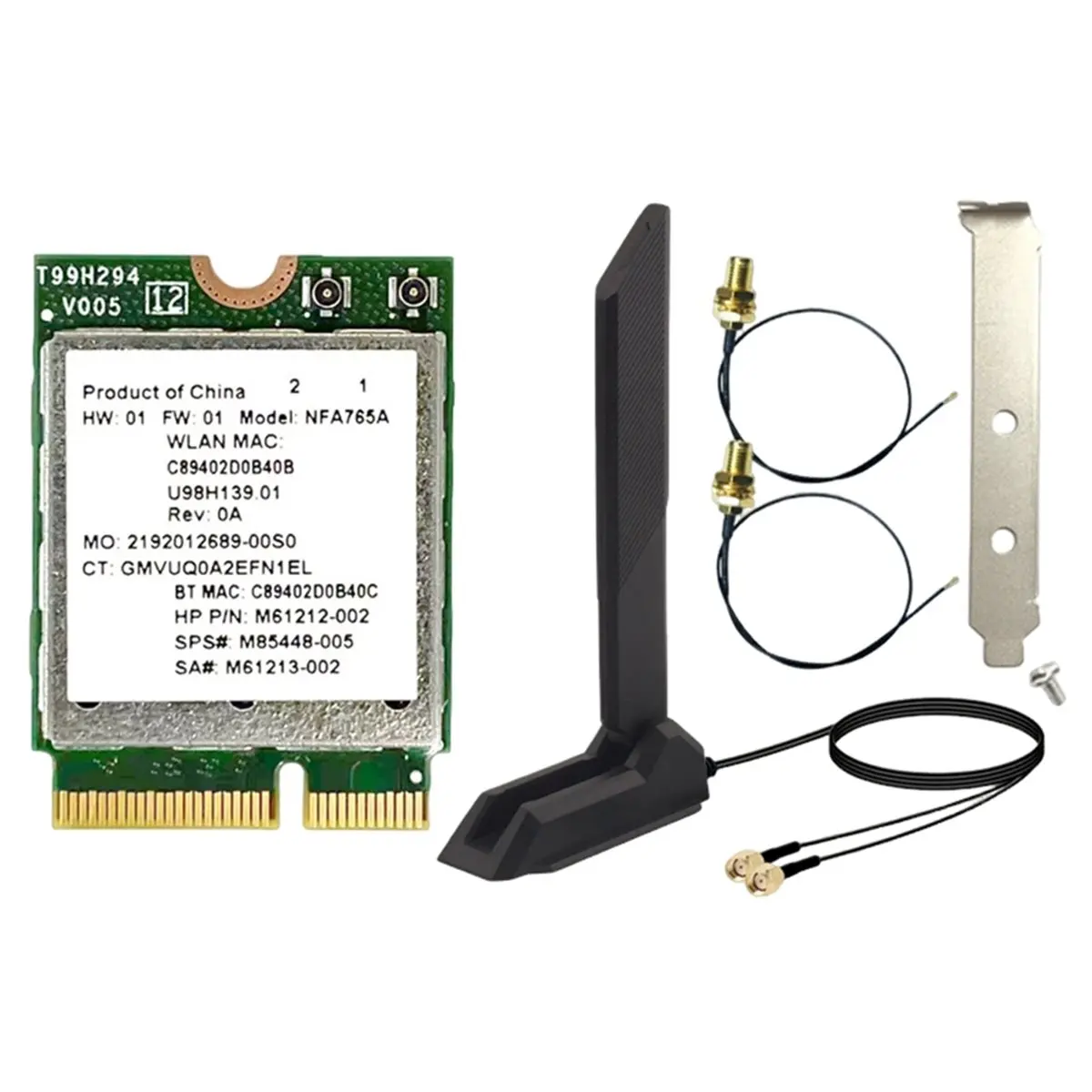 NFA765 WIFI 6E WiFi Card AX6000 Tri Band Wireless Network Card Bluetooth 5.2 with Foldable Antenna for Win 10 11