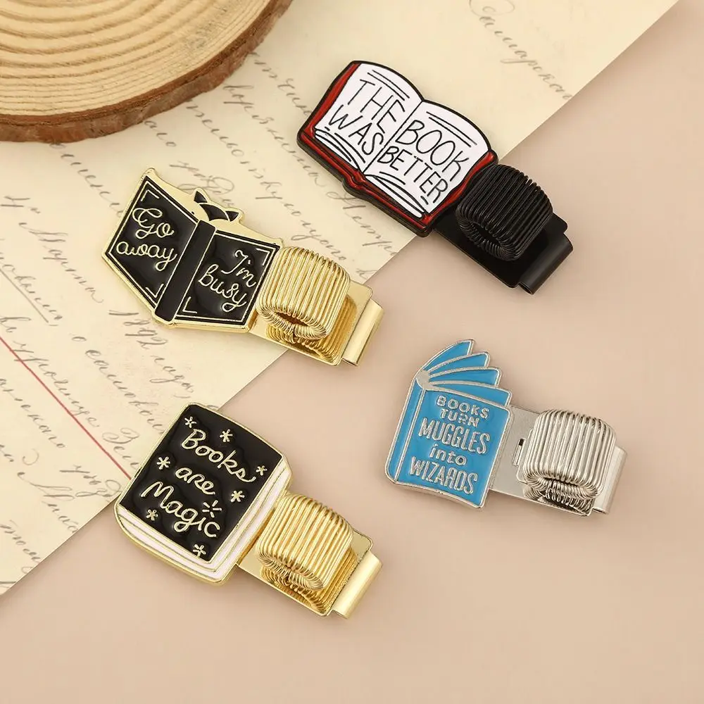 New Metal Pen Clip Elastic with Pen Loop Spring Pen Keeper Book Shaped Pen Holder Journals & Notebook