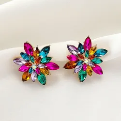 Strange Crystal Colorful Flowers Earrings Fresh Sweet Style Pendants Earrings Popular Jewelry Gift Together in Paris Anastasia