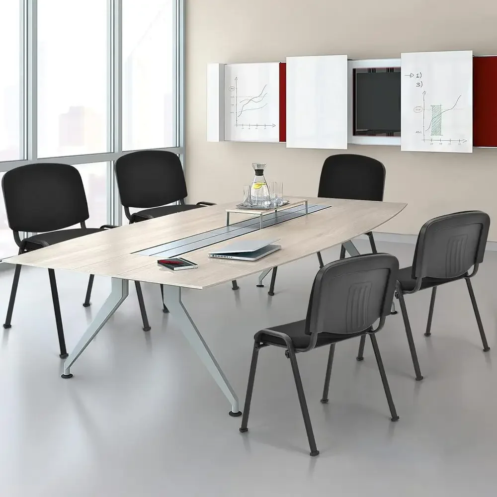 5-Piece Stackable Padded Ergonomic Chairs for Office, Meeting Rooms, Waiting Areas, and Churches