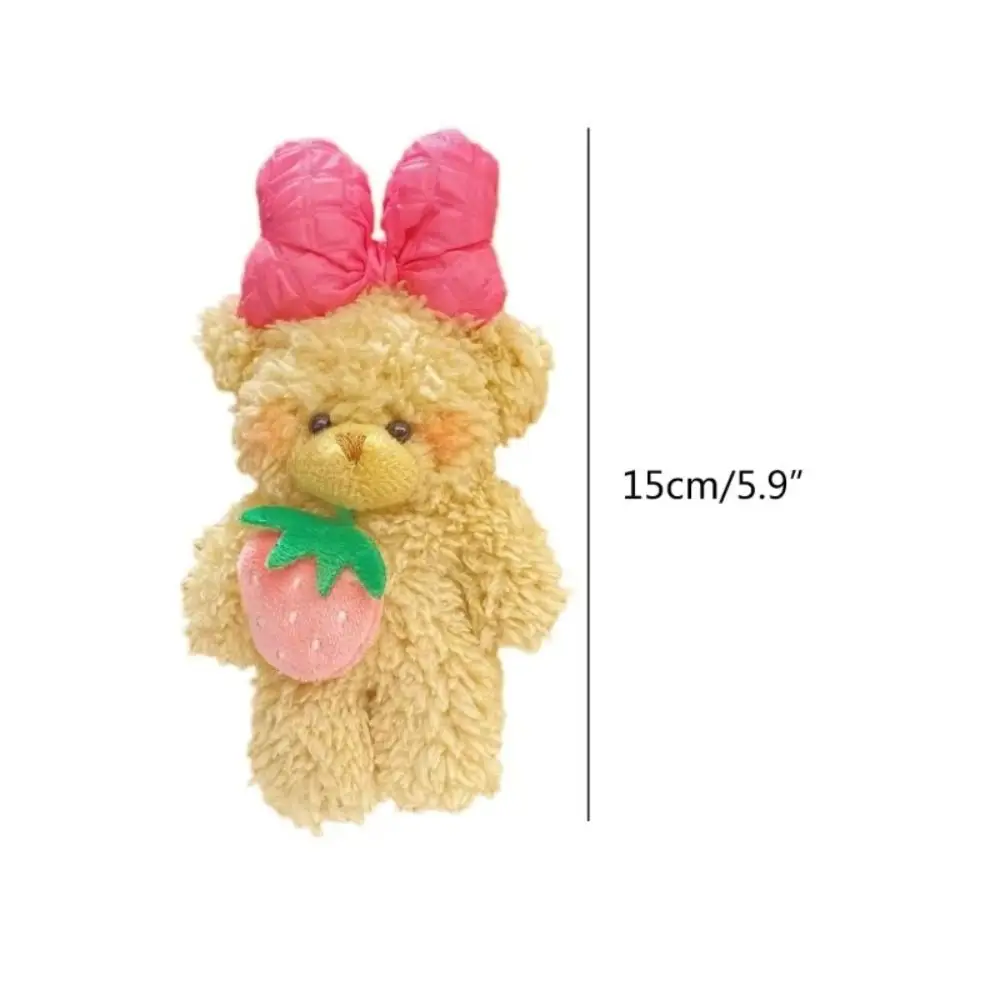 Przenośne 15CM Pluszowe Breloki Lalki Truskawkowy Miś Kawaii Pluszowa Zabawka Miękka Lalka z Kreskówki Brelok dla Dziewczynek