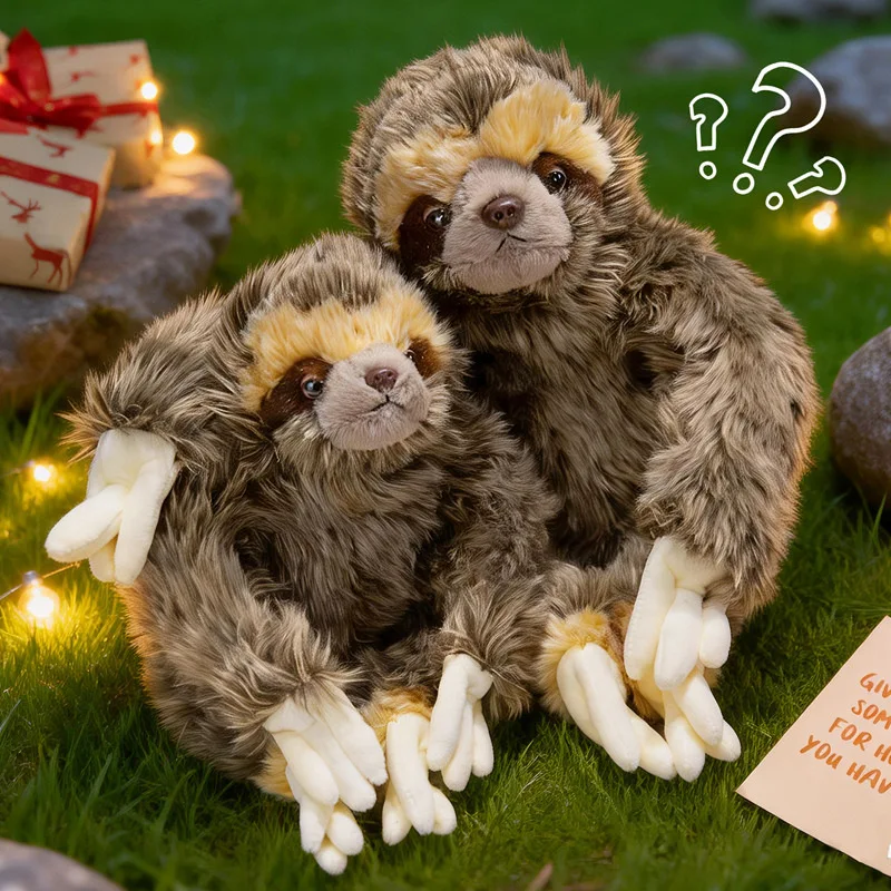 Animals Sloth Plush Simulation Dolls Sitting Prone Posture Position Velcro Comforting Figurines TOys Girls Boys Birthday Gifts