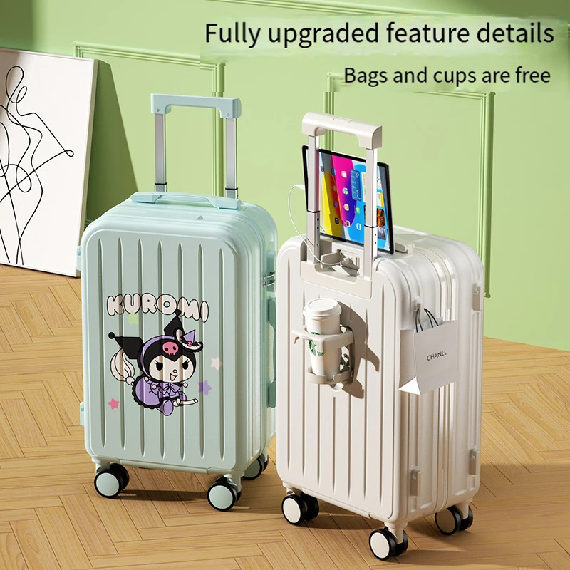 

Anime Hello Kittys Suitcase Sanrios Girl Case Universal Wheel Student High Capacity Portable Password Kawaii Cartoon Travel Box