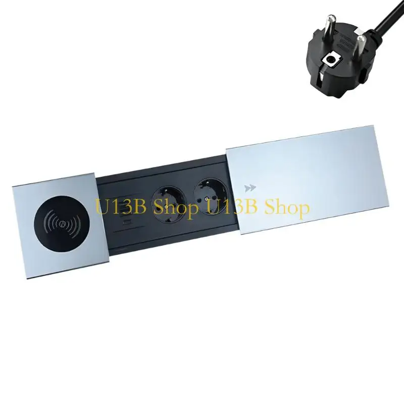U13B Safe Embedded Desktop Outlet Including Slide Cover Overloading Protections 5Port