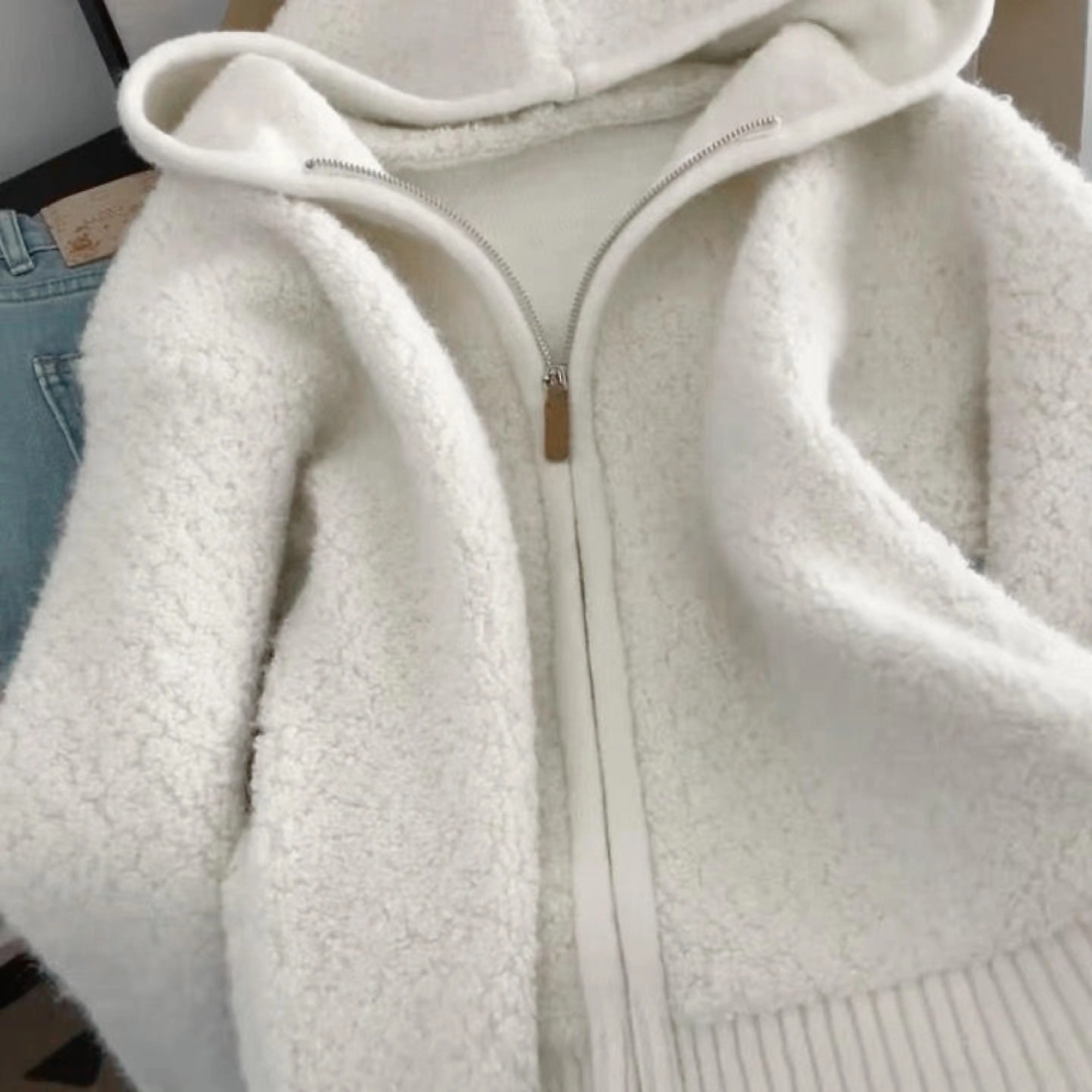 

Флисовая толстовка со шляпой, женская одежда 2000-х годов, унисезонная спортивная одежда Y2K, спортивная одежда для тренировок, популярная облегающая унисекс, повседневная гладкая одежда