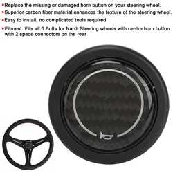 Carbon Fiber Horn Push Button Kit for 6 Bolts for Nardi Steering Wheel Car Modified Accessory