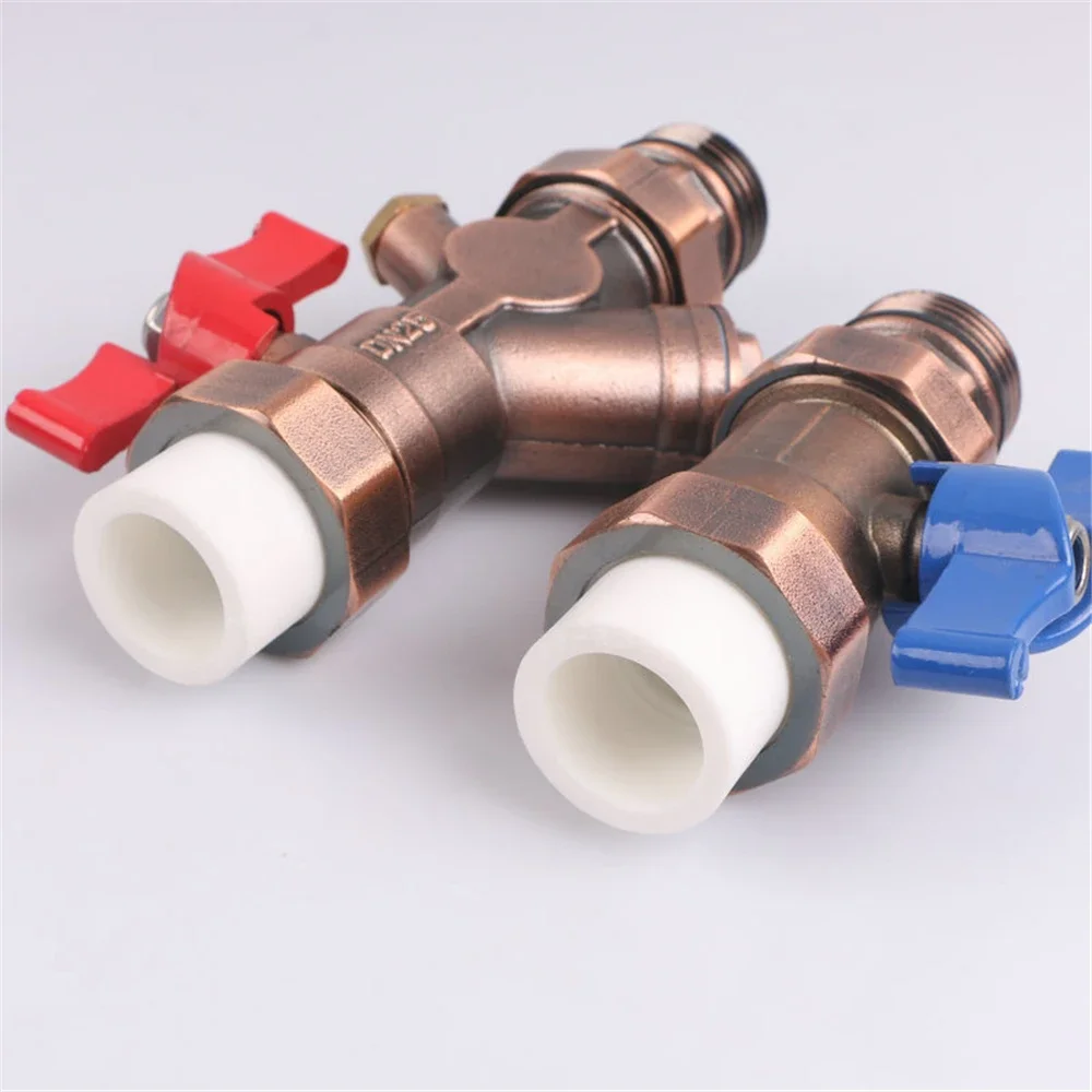 Valvola a sfera separatore d'acqua Valvola a manicotto del filtro dell'acqua di ingresso e uscita color bronzo Unione dell'acqua di ingresso e uscita multifunzionale