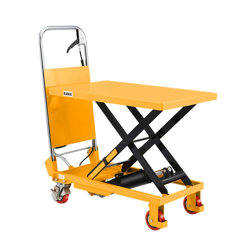 Hand Truck Scissor Platform Manual Trolley Hydraulic Foot Scissor Lift Tables Rated Load 150kg