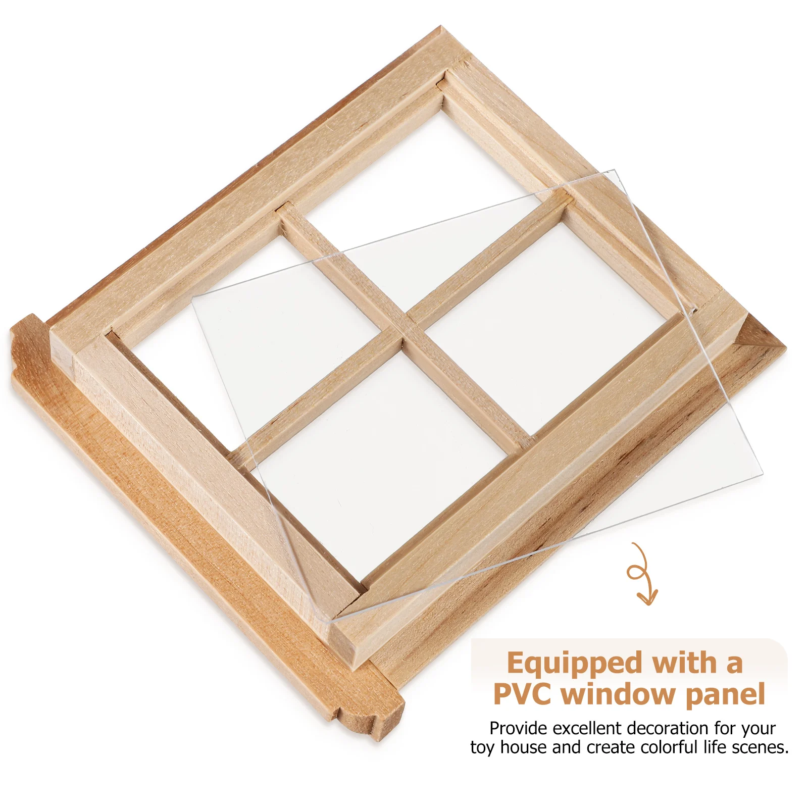 

2 pcs Four-grid Windows Puzzle Materials Miniature House Furniture Accessories Tiny Room Model Simulation Toy