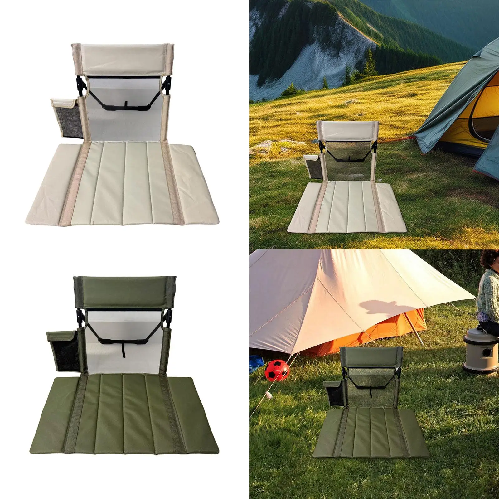 

Folding Beach Chair with Back Support Comfortable Camping Chair with Backrest for Picnic Fishing Trips Activities Swimming Pool
