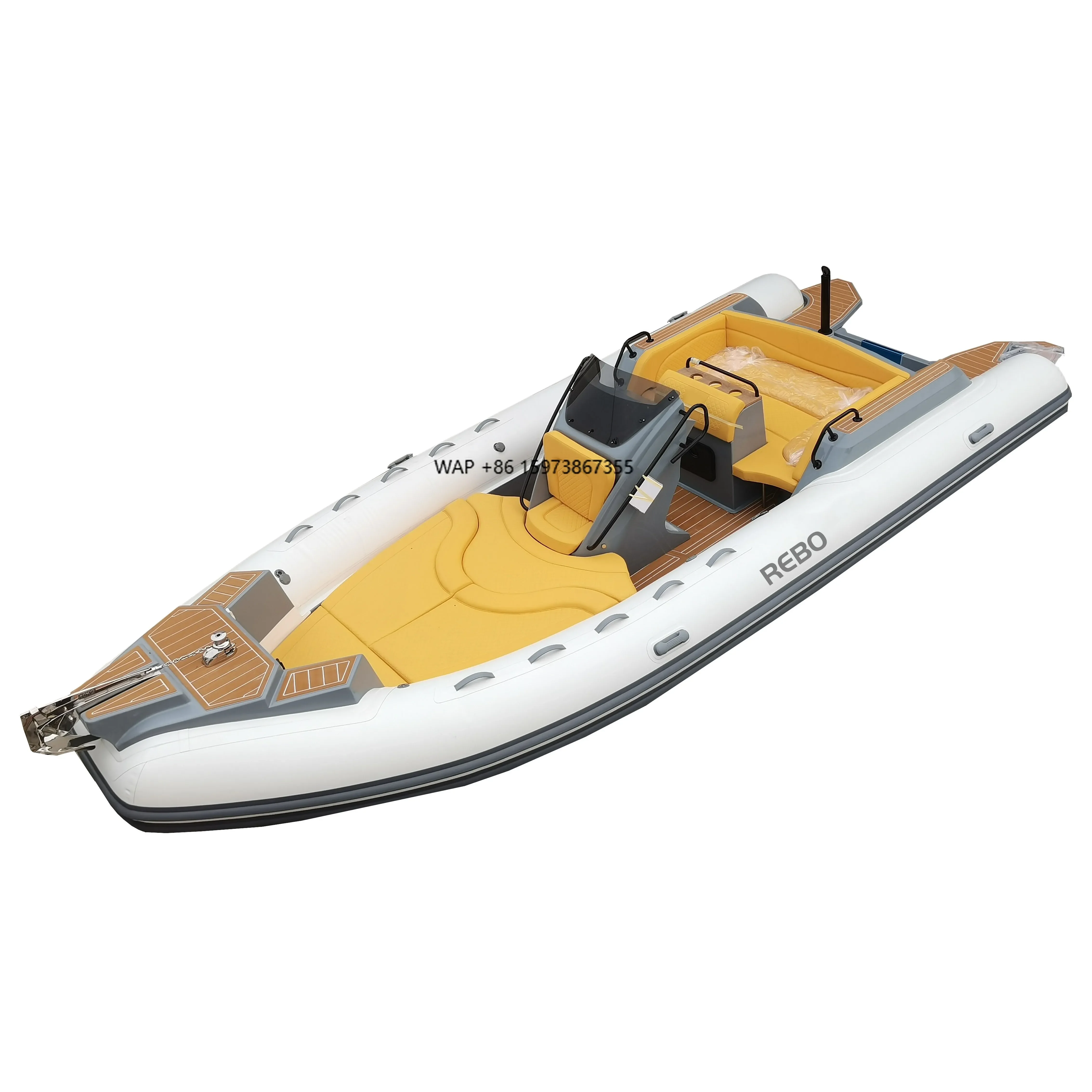 22ft Capacity RIB 680 Orca/Hypalon Fiberglass Hull RIB Inflatable Boat With Motors for Fishing