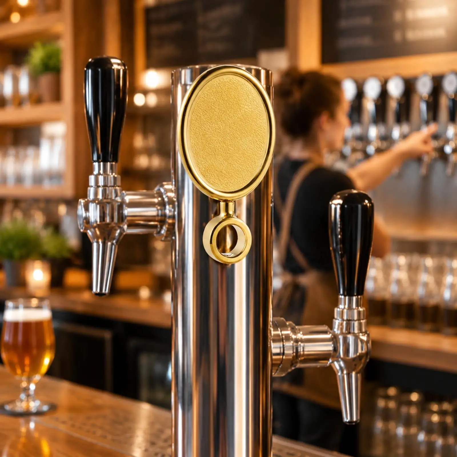 Low Profile Oval Beer Label Plate for Beverage Dispenser Bar Counter Brewery Tap Handle Plaque