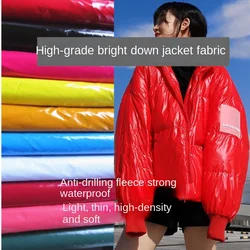 Super Thin Shiny PU Imitation Leather Fabric Mirror Solid Color Waterproof Down Jacket Children's Clothing Diy Soft Sewing Cloth