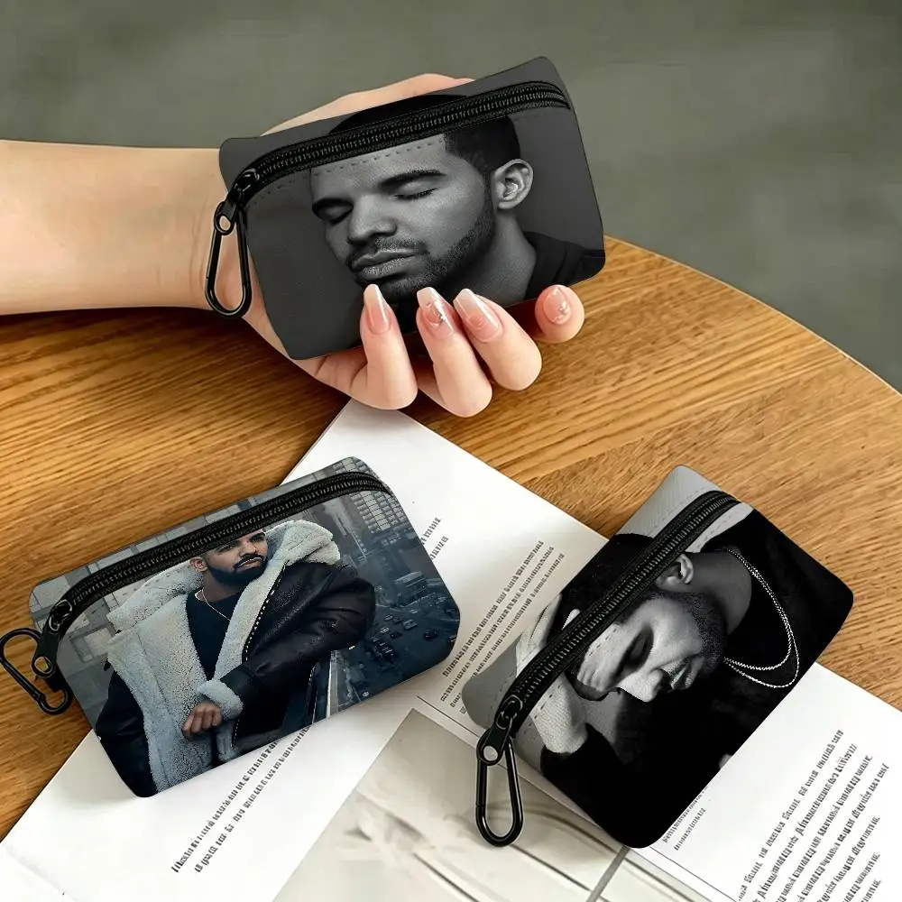 Rapper D-Drake Oxford Cloth Zipper Wallet Multifunctional Hanging Coin Bag For Credit Cards Keys Coins Earbuds
