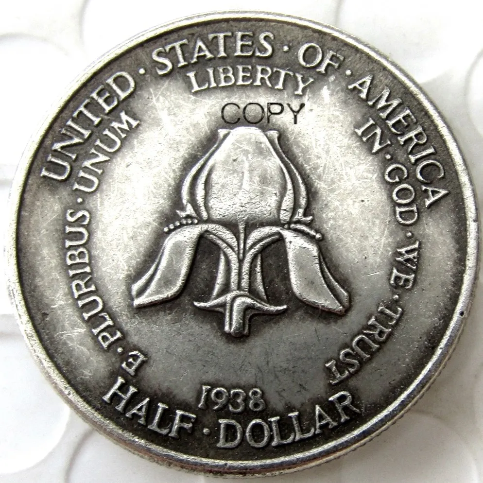 USA 1938 New Rochelle Half Dollar Silver Plated Copy Coin