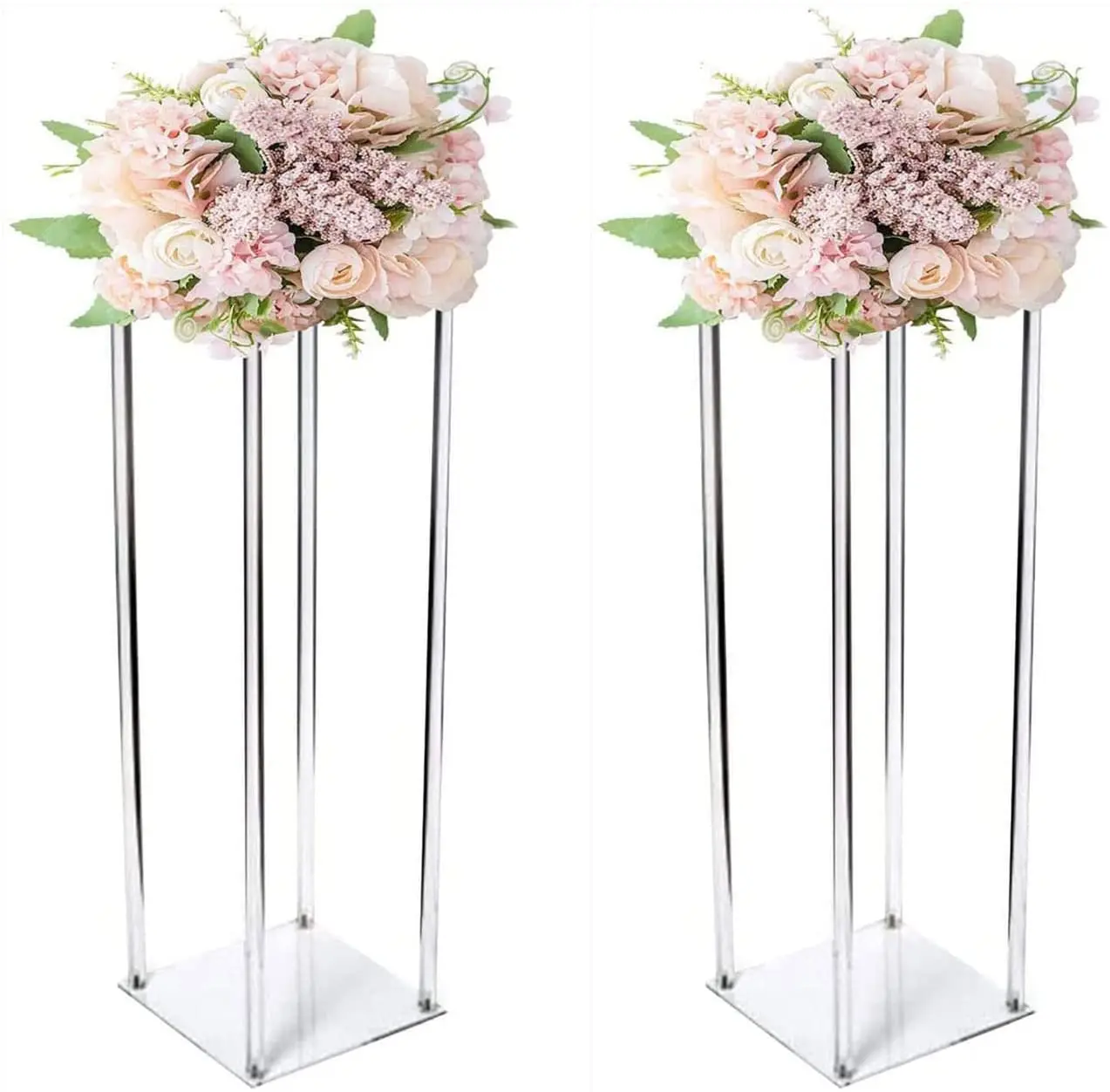 Tall Elegan Modern Decorative Columns Chandelier Tabletop Wedding Centerpieces Clear Acrylic Flower Stand